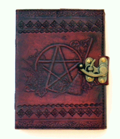 Pentagram Leather Embossed Journal by Sabrina the Ink Witch 5 x 7 inches